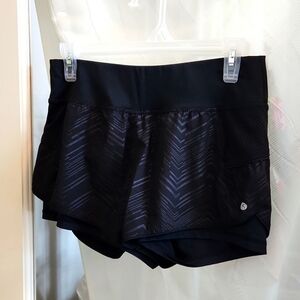 Layers Black Qwick-Dry Athletic Shorts